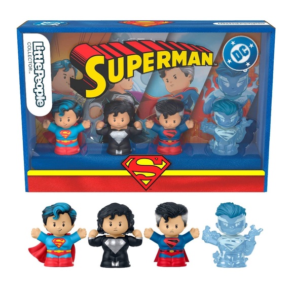 New Fisher-Price Little People Collector SUPERMAN Box Set - 4 Figures - Picture 1 of 3